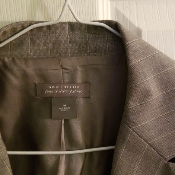 Light Gray Checked Plaid Ann Taylor Blazer - Picture 2 of 3